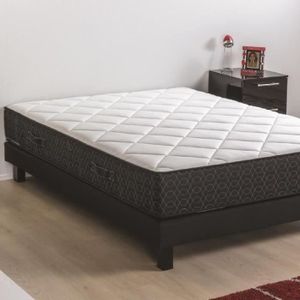 DEKO DREAM Ensemble matelas + sommier en bois massif 160 x 200 - Mousse polyuréthane 30kg/m3 - Ferme - CLIMAT SMART