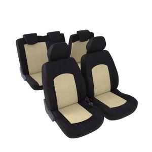 DBS Brice Jeu Complet de Housses Universelles en Polyester Noir et Beige