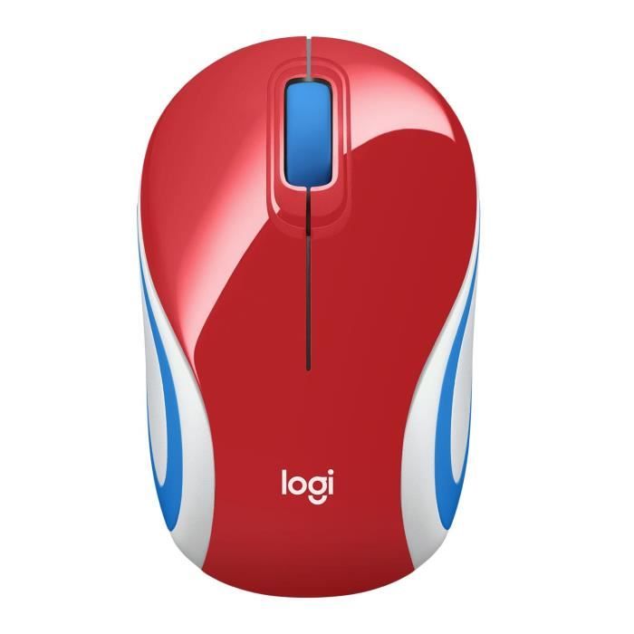 Logitech souris mini sans fil optique M187 Rouge Prix pas cher