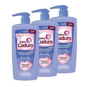 PACK BEBE CADUM Huile de bain Bonne nuit 750ml x2