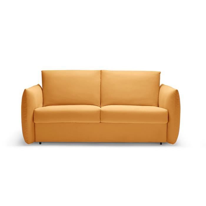 Canapé Convertible Lit Rapido Neil Jaune 140 cm Achat / Vente