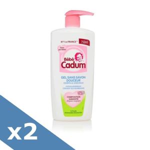 PACK BEBE CADUM Gel sans savon corps et cheveux 750ml x2