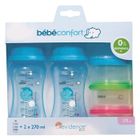 BIBERON ET PIECES DETACHEES BEBE CONFORT Lot de 2 Biberons + Tétines + Doseur
