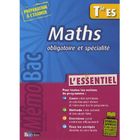 SCOLAIRE / UNIVERSITAIRES MATHS ; TERMINALE ES ; ENSEIGNEMENTS OBLIGATOIRE E