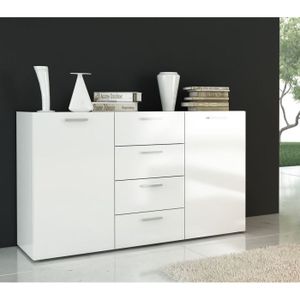 BUFFET - BAHUT FLORIDA Enfilade blanc laqué 135 cm BUFFET - BAHUT FLORIDA Enfilade blanc laqué 135 cm