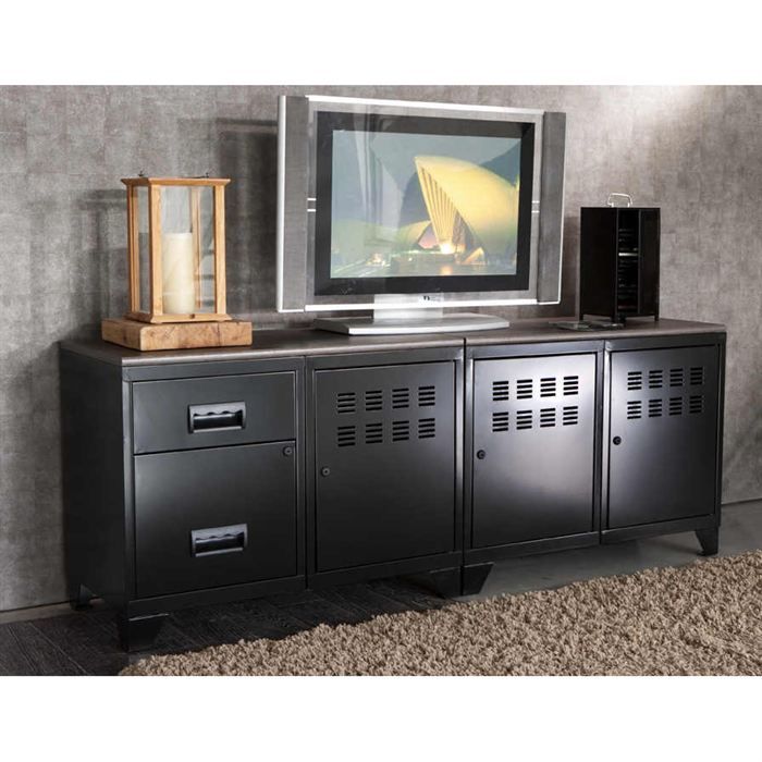 Meuble tv modulable en metal Achat / Vente meuble tv Meuble tv