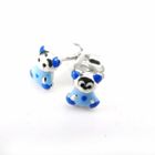 Boucle d'oreille Boucles Argent "Nounours" bleu