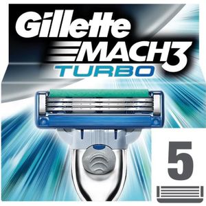 GILLETTE Lames MACH3 TURBO (pack de 5)