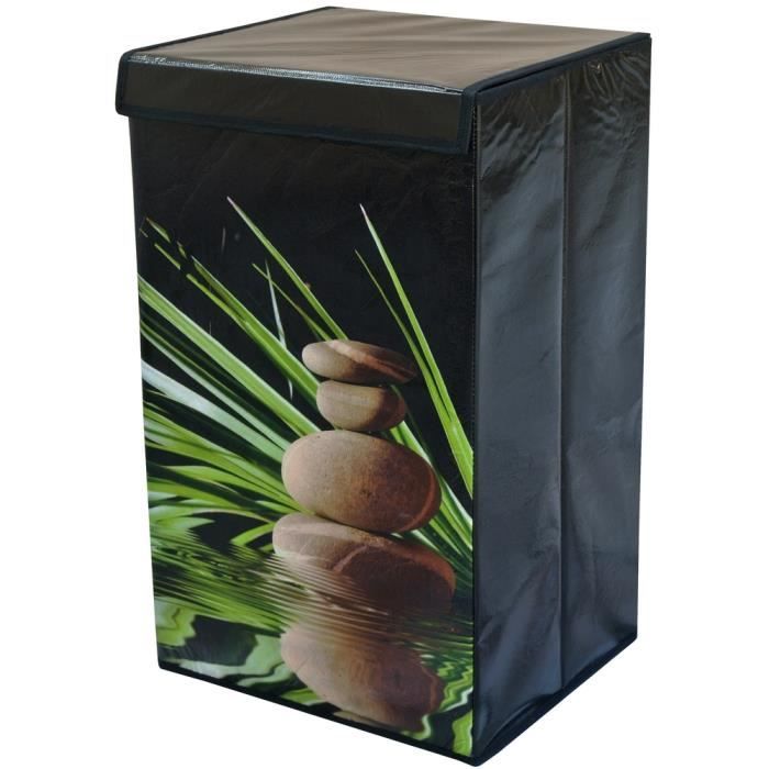 Meuble Zen Panier au Linge Lessive Sale Galets … Achat / Vente panier
