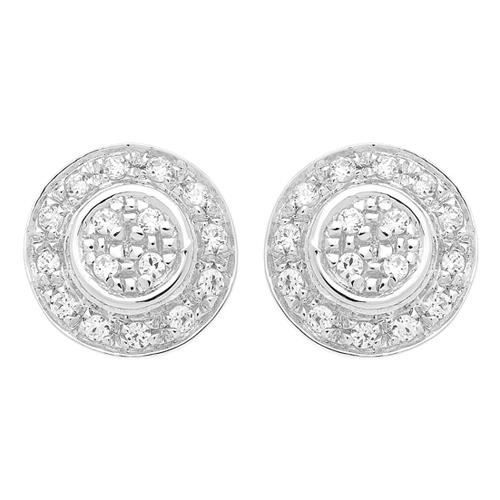 Boucles d'Oreilles Cercle Zircon Or Blanc 9 carats - Or Blanc 375000 ...