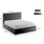 STRUCTURE DE LIT Lit capitonné PU 140 cm noir KARA + sommier
