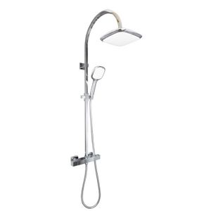 SARODIS Colonne de douche Quadratherm Ely avec mitigeur thermostatique carré et Pommeau de douche 22x22 cm