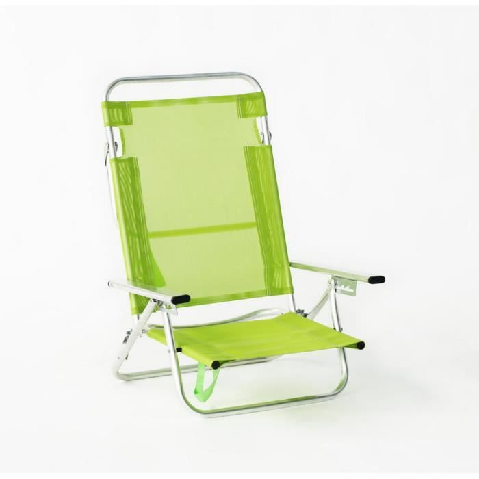 MARIBEL 130 Fauteuil de plage bas pliable Couleur PISTACHE Lot de