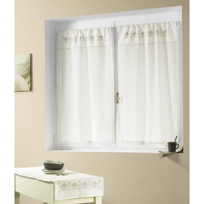 Rideau 45x120 achat / vente rideau 45x120 pas cher cdiscount Beau rideaux bonne femme pour cuisine