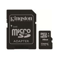 CARTE MEMOIRE KINGSTON Mémoire micro SD card 16Go + adaptateur