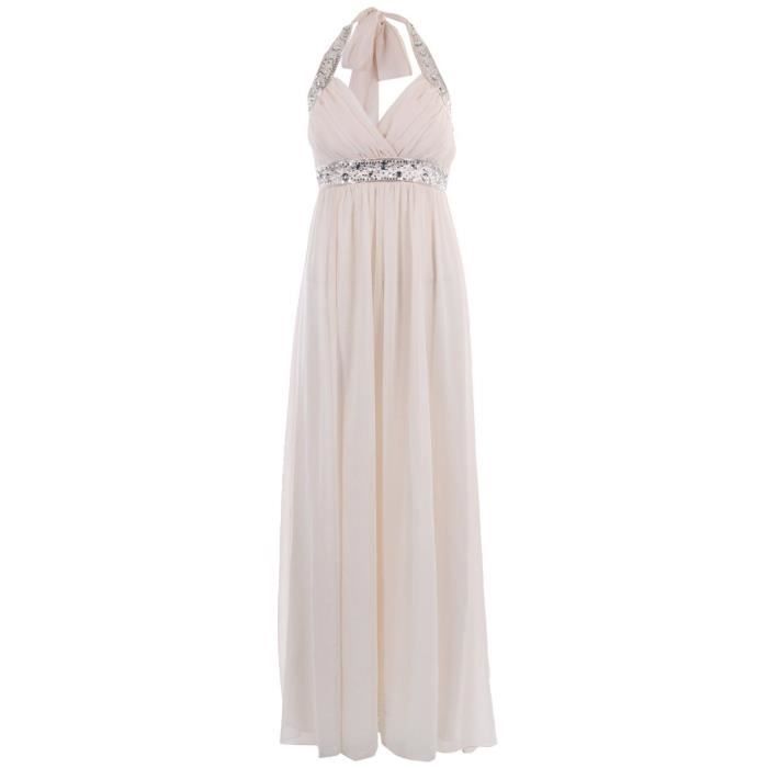 Maxi Robe Empire Femme Voile Mousseline Longue Sequin Mariage ...