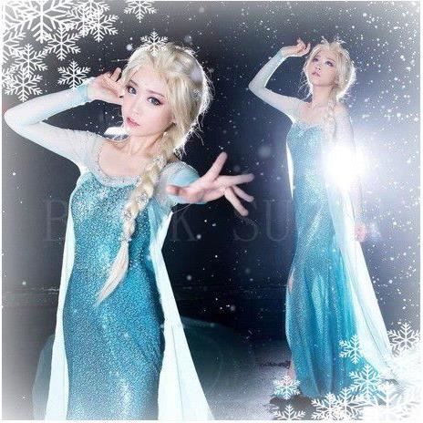 Robe Adulte D?�guisement Elsa Princesse avec traine 2M - Achat / Vente d?�guisement - panoplie 