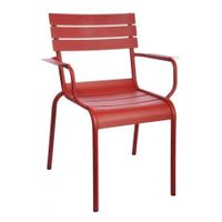 chaise bistro metal rouge