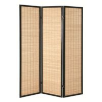 Paravent Bois massif noir, matelas en bamboo pbtr Paravent Bois massif noir, matelas en bamboo pbtr