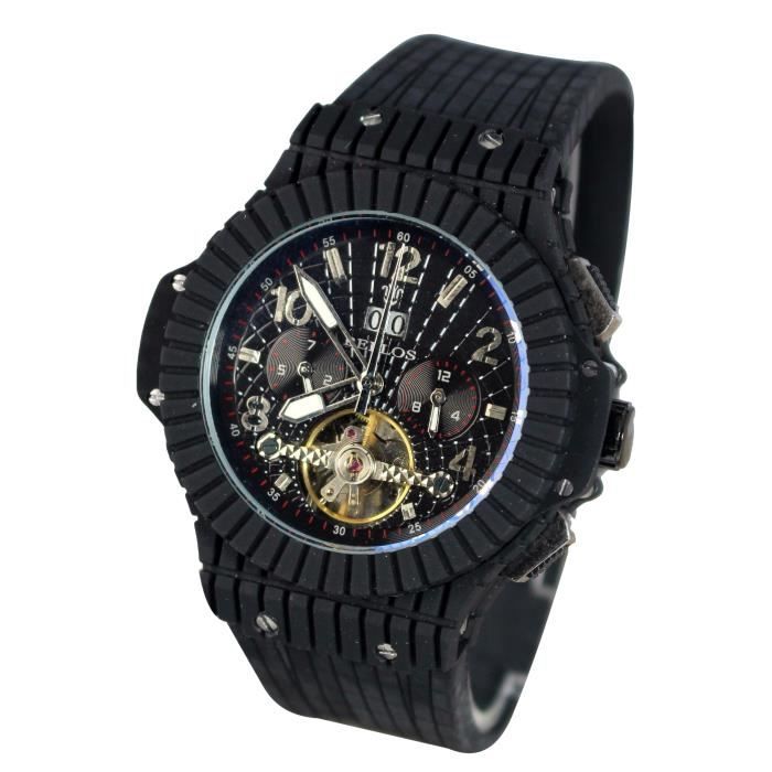 Montre Homme Automatique Squelette Style Hublot: Montre Homme Automatique Squelette Style Hublot: