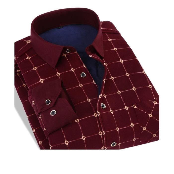 Chemise chaude homme manche longue d