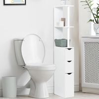 Meuble WC etagere bois gain de place pour toile… Meuble WC etagere bois gain de place pour toile…