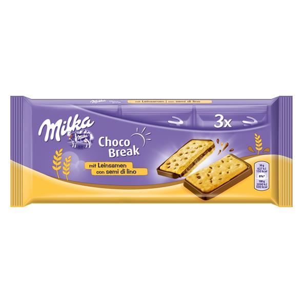 avec des biscuits (33%) avec le son de blé parsemé de graines de lin