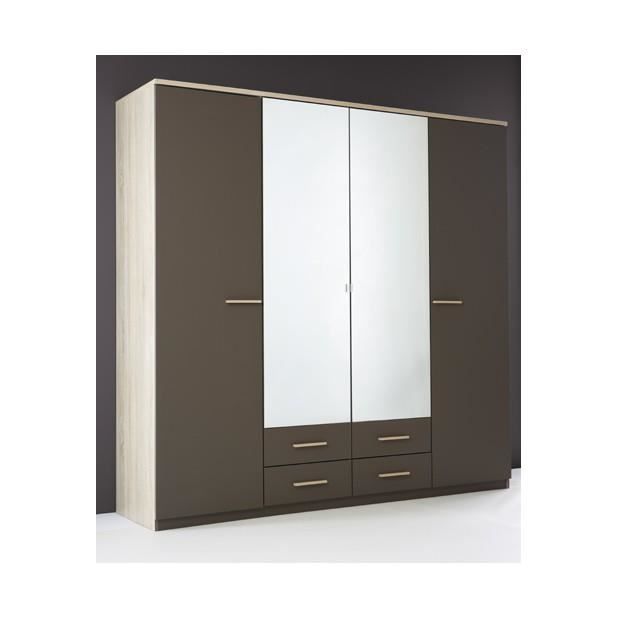 ARMOIRE 4 PORTES OUVRANTES+2 MIROIRS+4 TIROIRS SELENA Achat / Vente
