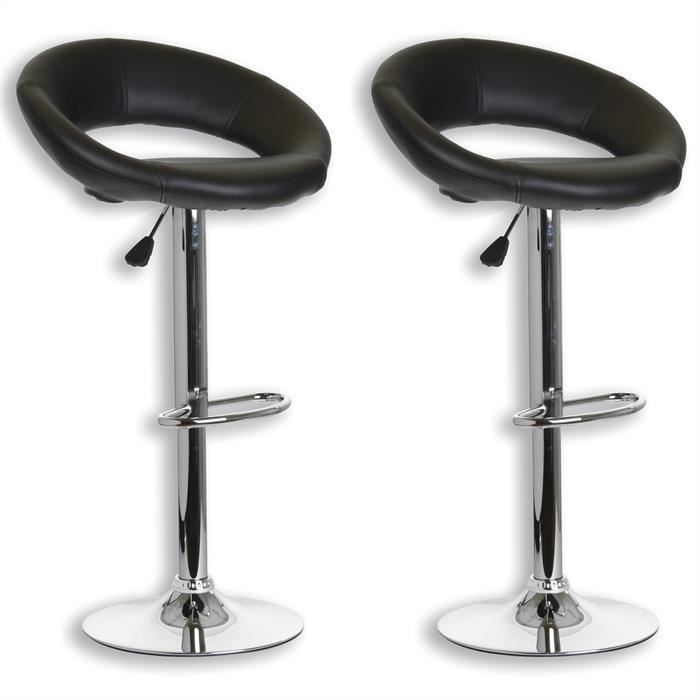 Tabouret de bar noir simili cuir Achat / Vente Tabouret de bar noir simili