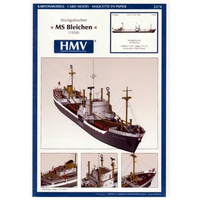 Maquette en carton Bateau Cargo Freighter MS Bleichen Achat / Vente maquette de bateau