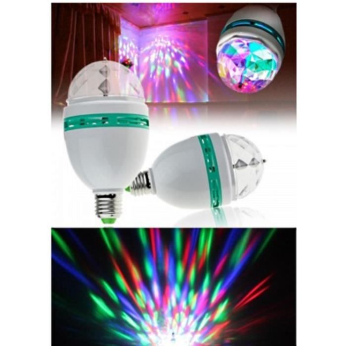 AMPOULE LED JEUX DE LUMIERE DISCO SPOT MULTICOLORE Achat / Vente
