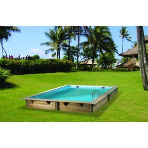 UBBINK Piscine octogonale en bois Linéa 300x300xH126 cm - Liner gris
