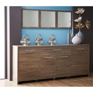 BUFFET - BAHUT STEEN Enfilade 200cm coloris chêne foncé / basalte BUFFET - BAHUT STEEN Enfilade 200cm coloris chêne foncé / basalte