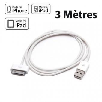 cable chargeur iphone 3 metres