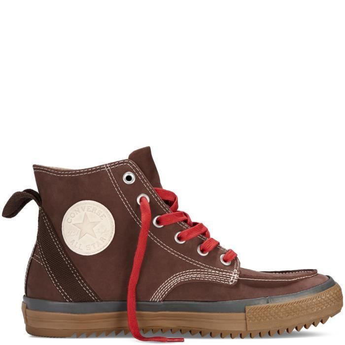 converse en cuir marron
