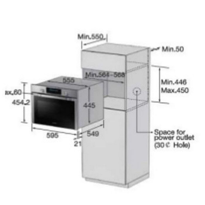 Samsung - micro-ondes encastrable 50l 900w inox1