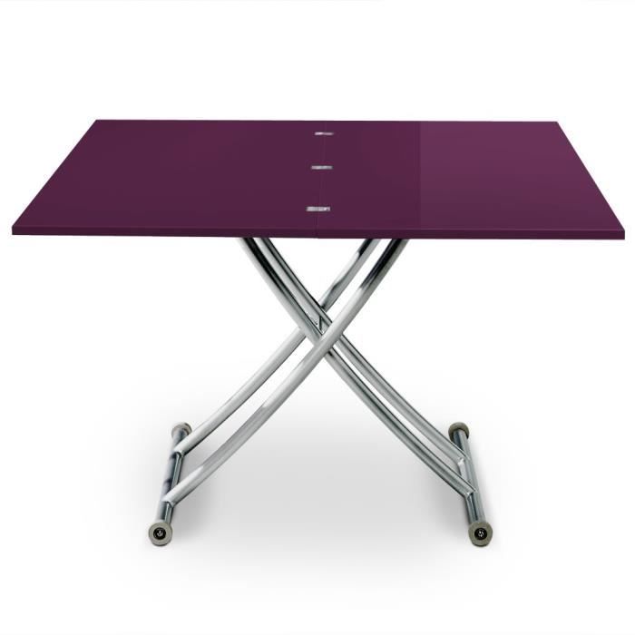 Table Basse Relevable Philadelphia Violet Laqu Achat Vente Table 
