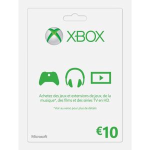 ABONNEMENT JEUX EN LIGNE Carte XBOX Live 10€ ABONNEMENT JEUX EN LIGNE Carte XBOX Live 10€