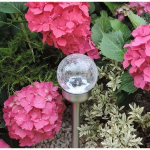 MUNDUS Boule solaire balcon Neptune en verre et aluminium ?10 cm - Gris