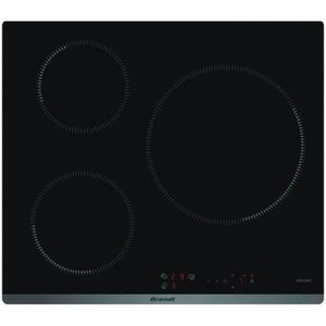 BRANDT TI118B - Table de cuisson - Induction - 3 zones - 7200W - L58 x P51cm - Rev?tement verre - Noir