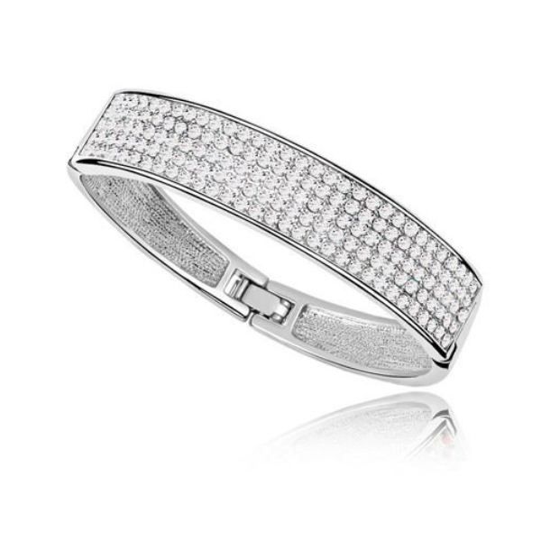 BRACELET , GOURMETTE Bracelet Bangle en Cristal de Swarovski Element Bl