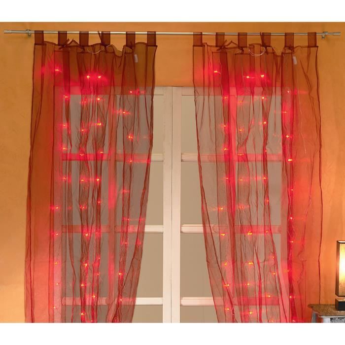 rideau organza lumineux rouge Achat / Vente rideau organza lumineux