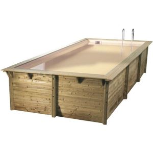UBBINK Piscine octogonale en bois Azura 350x505xH126 cm - Liner sable