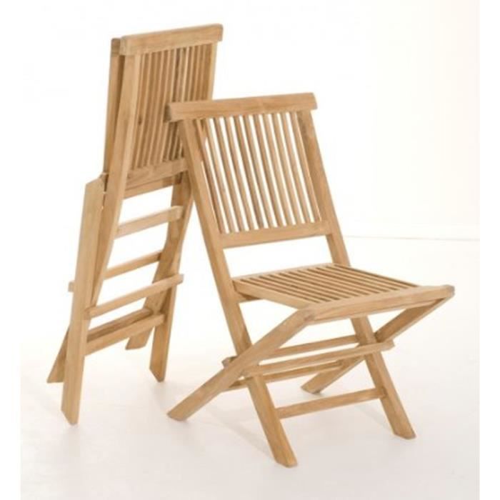 de 2 chaises Java est en teck massif brut  Cette chaise est pliante et    