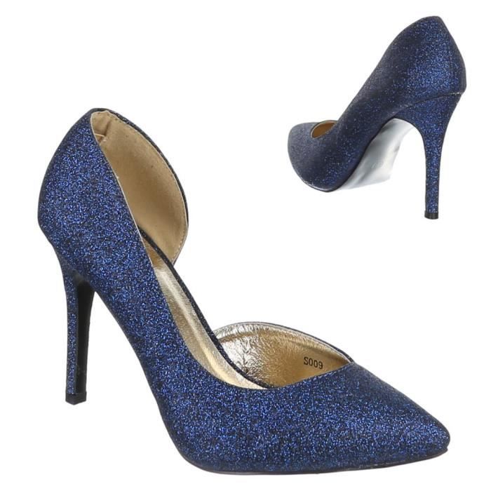 chaussure à talon bleu