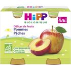 DESSERT-GOUTER BEBE HIPP Pots Pommes Pêches - Dès 4 mois