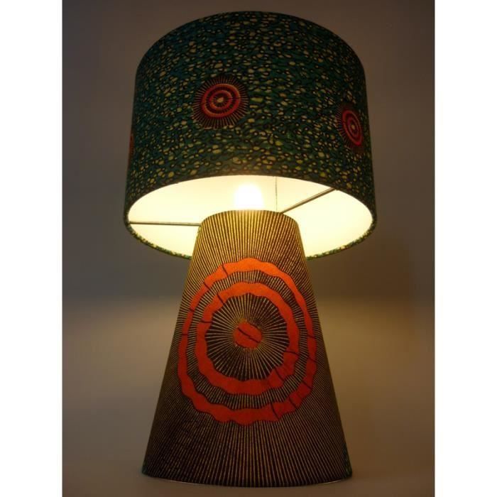 Lampe à poser déco salon chambre bureau pvc tissus africain wax ... Photo pvc chembre