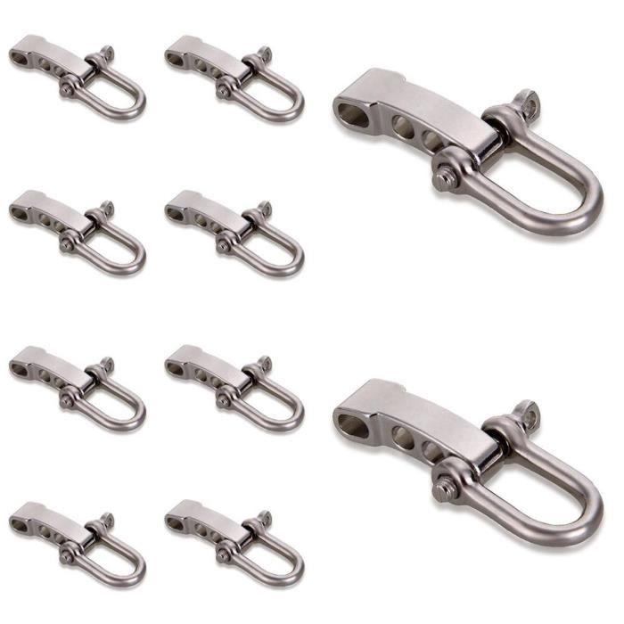 10pcs Boucle Attache Réglable Alliage Zinc 5mm pour Bracelet de Survie Paracorde