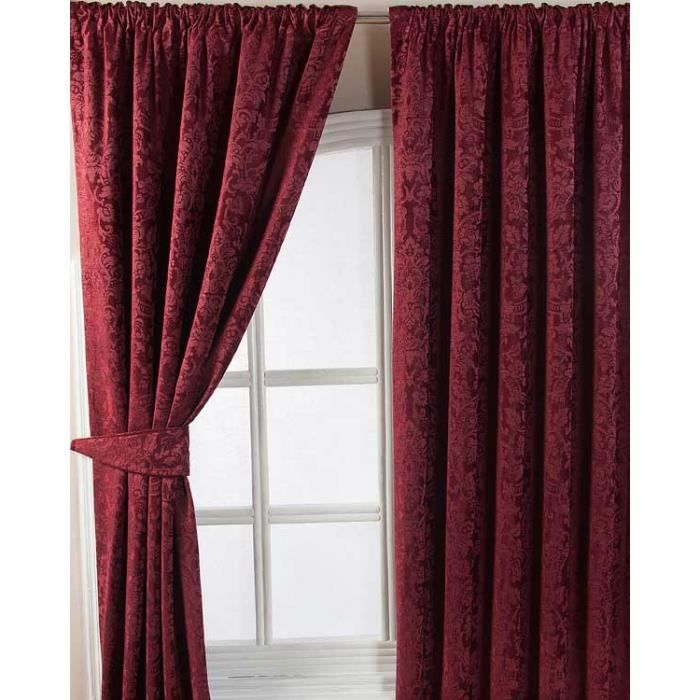 Rideaux Galon fronceur Bordeaux Jacquard Velvet 117 x 182 cm