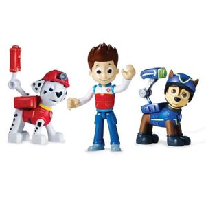 PAT' PATROUILLE Pack 3 Figurines Sac ? Dos Transformable 3 : Ryder, Marcus et Chase